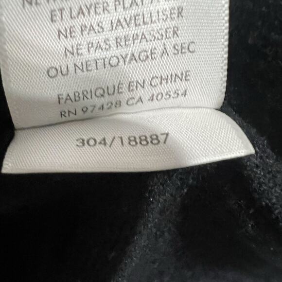 White + Warren Cardigan XS Sweater Black Coatigan Wool Blend Patch Knit - Picture 5 of 8